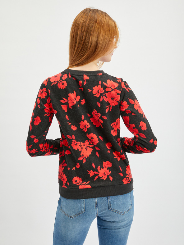 Orsay Crveno-crna ženska sportska majica cvjetnog uzorka ORSAY