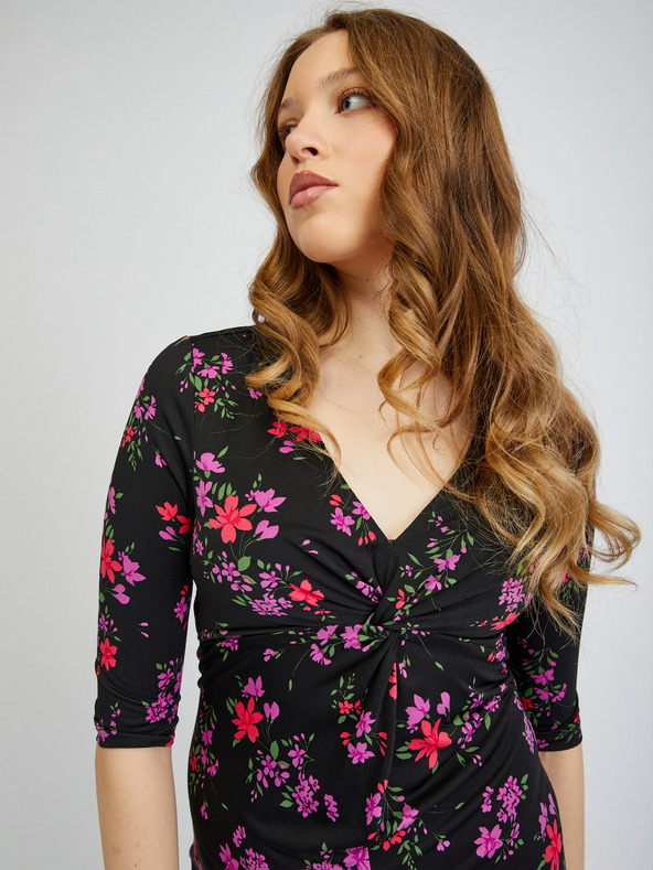 Orsay Crna ženska haljina cvjetnog uzorka ORSAY