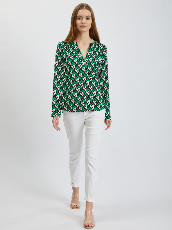 Orsay Bijelo-zelena ženska bluza s uzorkom ORSAY