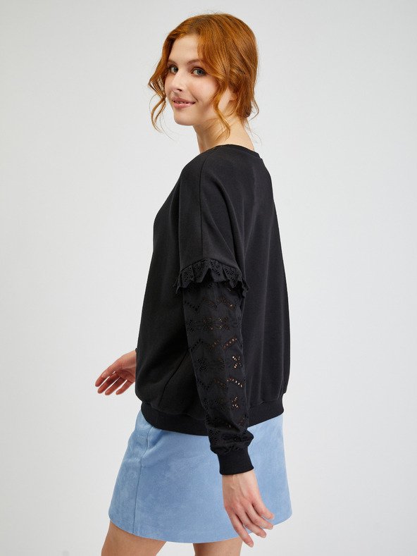Orsay Crni ženski pulover s ukrasnim rukavima ORSAY