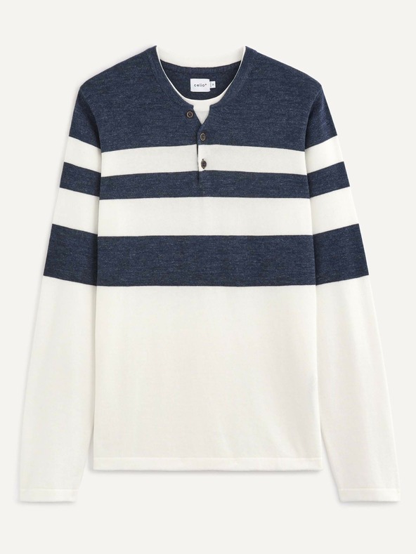 Celio Bijelo-plavi muški Celio prugasti pulover