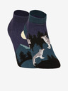 Dedoles Crno-plave unisex vesele čarape Dedoles Full Moon Wolf