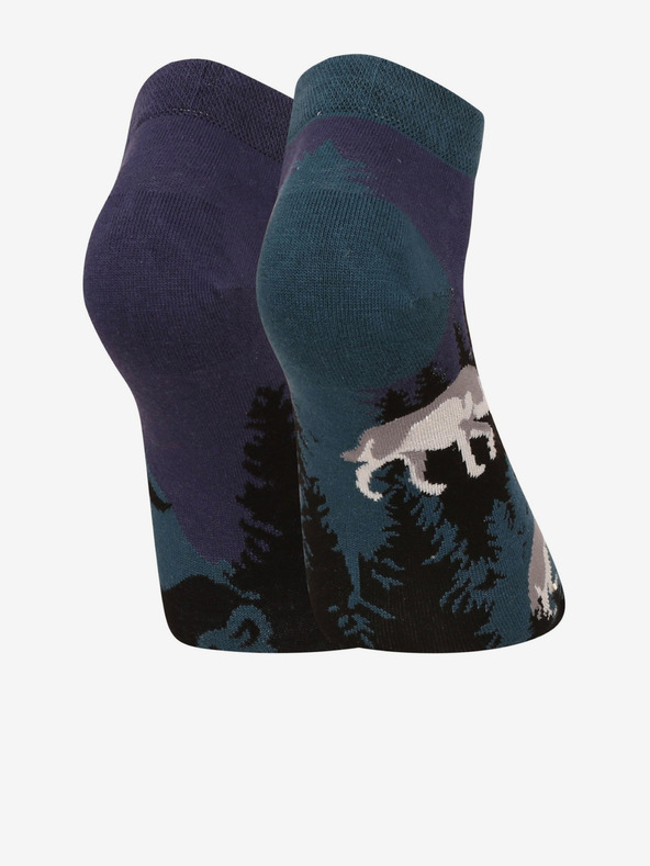 Dedoles Crno-plave unisex vesele čarape Dedoles Full Moon Wolf