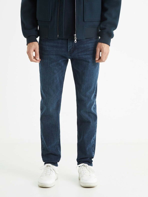 Celio Tamnoplave muške slim fit traperice Celio C25 Bostone
