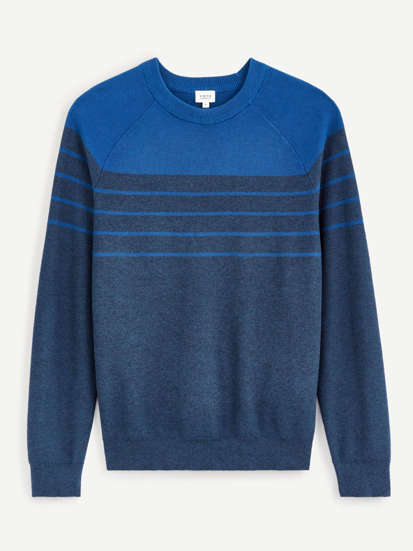 Celio Muški plavi prugasti pulover Celio Depicray