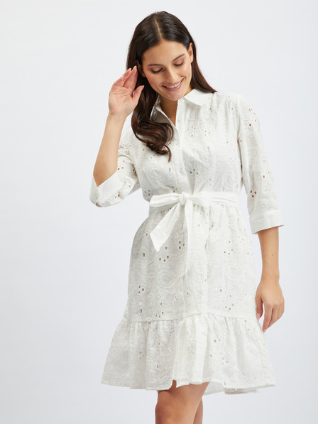 Orsay Bijele prugaste košuljaste haljine ORSAY