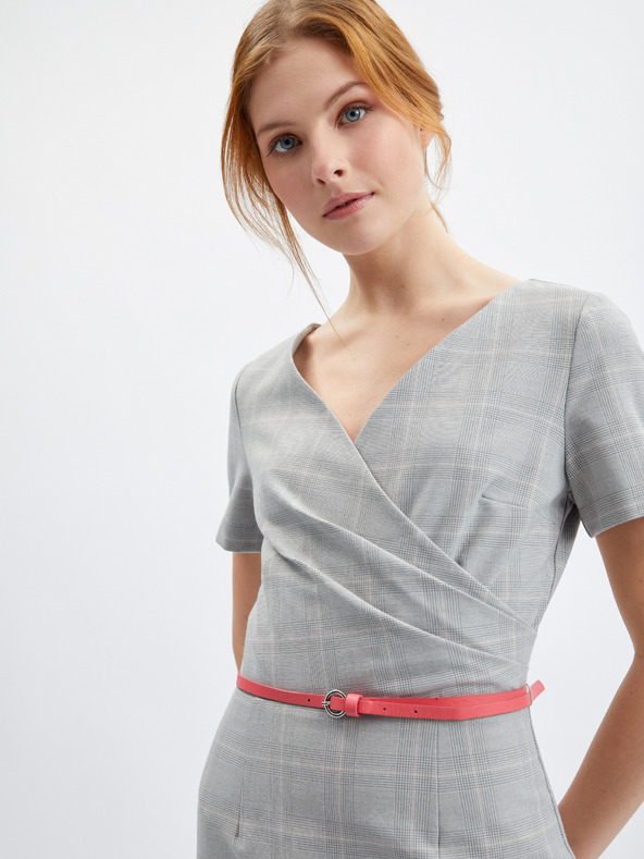 Orsay Siva ženska karirana uska haljina ORSAY