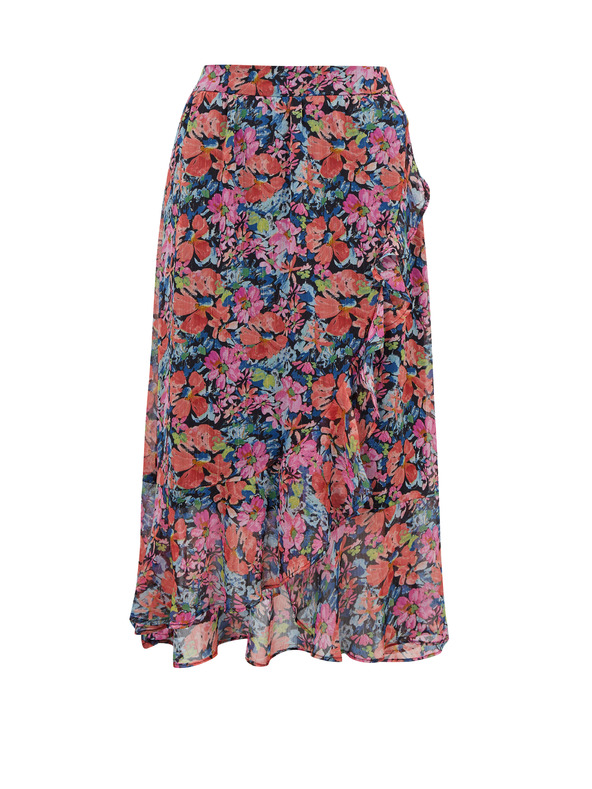 Orsay Crveno-crna suknja cvjetnog uzorka ORSAY