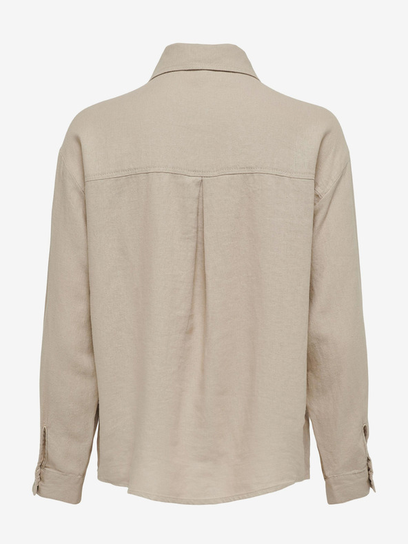 ONLY Bež ženska lanena košulja ONLY Caro