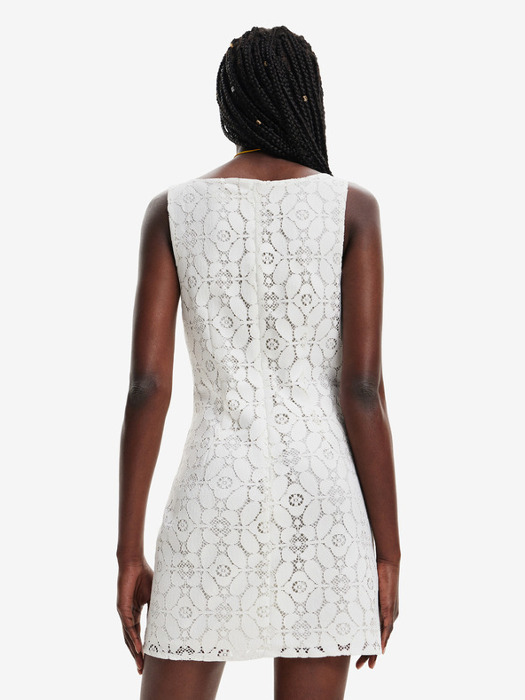 Desigual Desigual Newcastle krem ​​ženska haljina od čipke