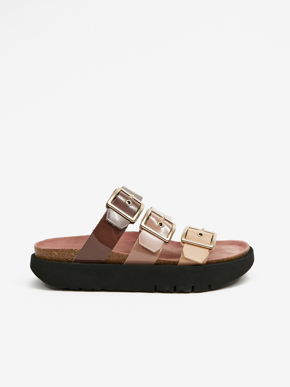 Ojju Ljubičasto-bež ženske papuče na platformi OJJU