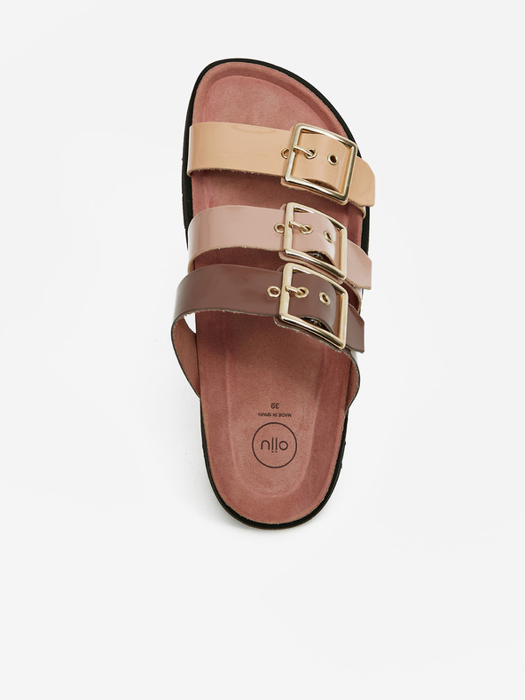 Ojju Ljubičasto-bež ženske papuče na platformi OJJU