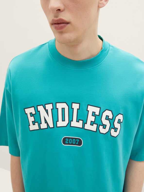 Tom Tailor Denim Tirkizna muška majica Tom Tailor Denim