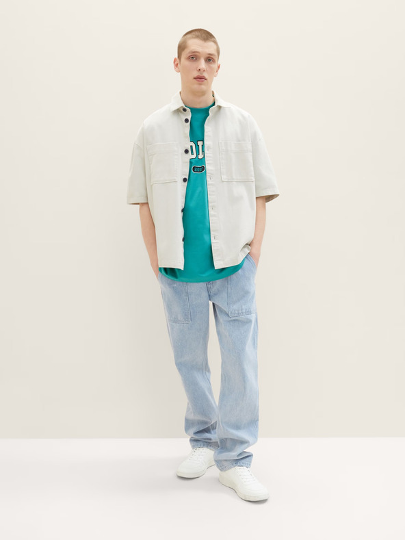 Tom Tailor Denim Tirkizna muška majica Tom Tailor Denim