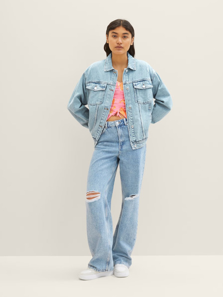 Tom Tailor Denim Svijetloplave ženske traperice širokih nogavica Tom Tailor Denim