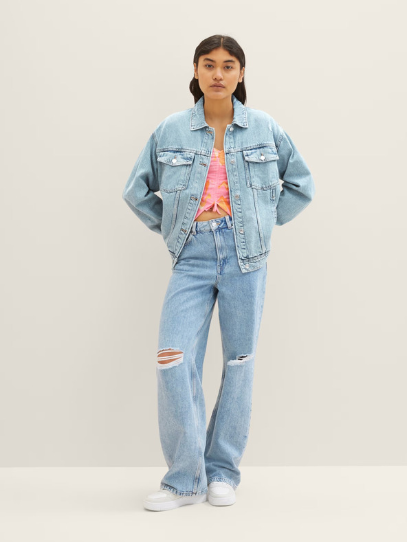Tom Tailor Denim Svijetloplave ženske traperice širokih nogavica Tom Tailor Denim