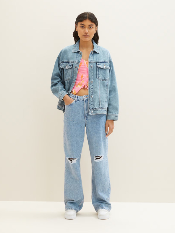 Tom Tailor Denim Svijetloplave ženske traperice širokih nogavica Tom Tailor Denim