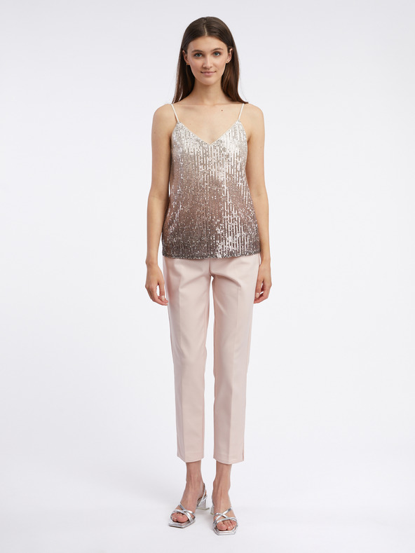 Orsay Bež ženska majica bez rukava sa šljokicama ORSAY