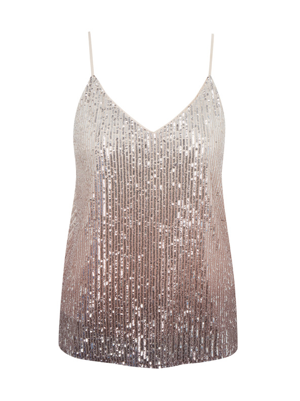 Orsay Bež ženska majica bez rukava sa šljokicama ORSAY