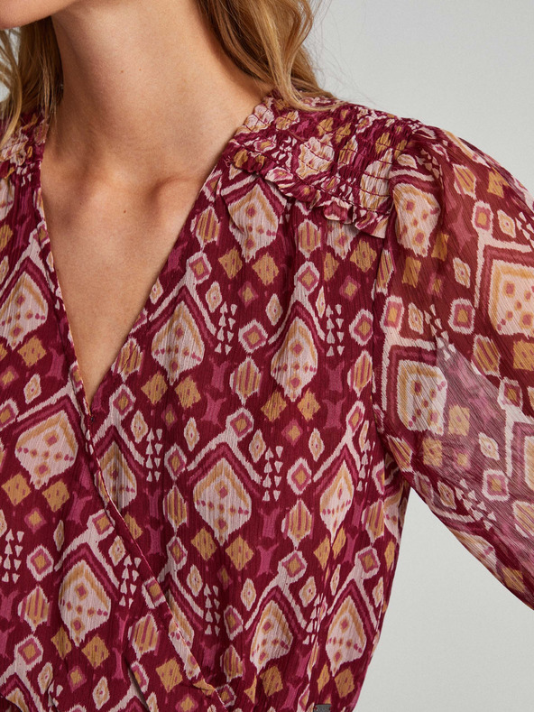 Pepe Jeans Pepe Jeans Gala crvena ženska haljina s uzorkom