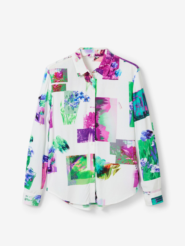 Desigual Desigual Trieste zeleno bijela ženska košulja s uzorkom