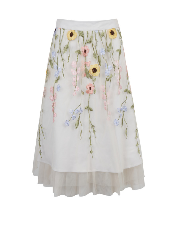 Orsay Krem ženska suknja srednje duljine cvjetnog uzorka ORSAY