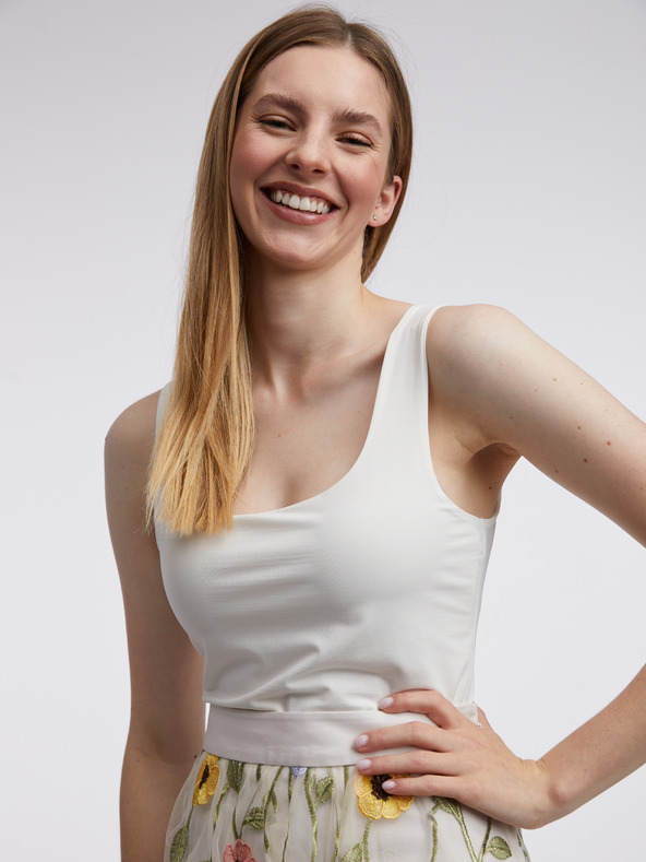 Orsay Krem ženska suknja srednje duljine cvjetnog uzorka ORSAY