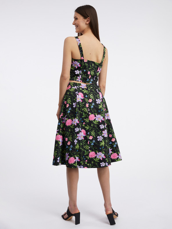 Orsay Crna ženska majica bez rukava cvjetnog uzorka ORSAY