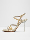 Aldo Ženske sandale na visoku petu zlatne boje ALDO Adrocan Mix Mat