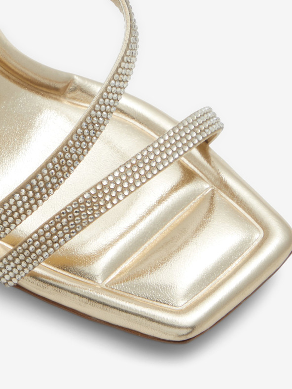 Aldo Ženske sandale na visoku petu zlatne boje ALDO Adrocan Mix Mat