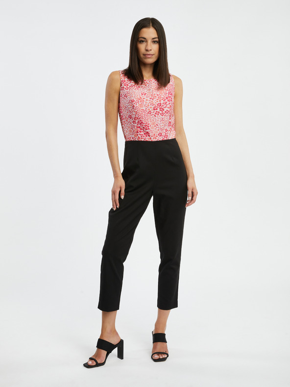 Orsay Ružičasto-crni ženski kombinezon cvjetnog uzorka ORSAY