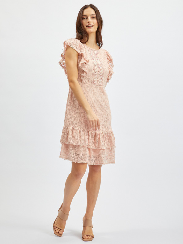 Orsay Starinskoružičasta ženska čipkasta haljina ORSAY