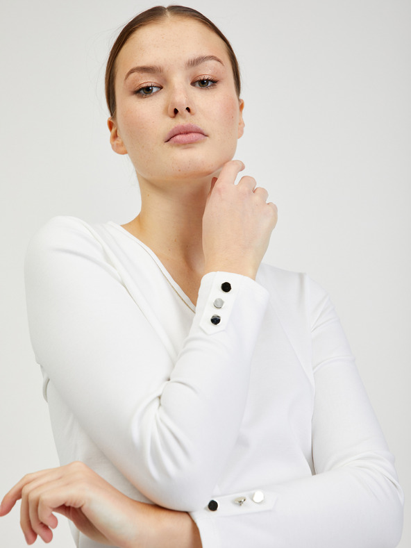 Orsay Bijela ženska majica dugih rukava ORSAY