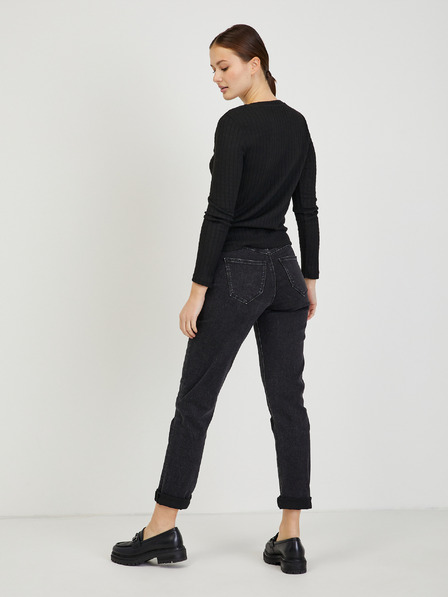 Orsay Crni ženski rebrasti pulover ORSAY