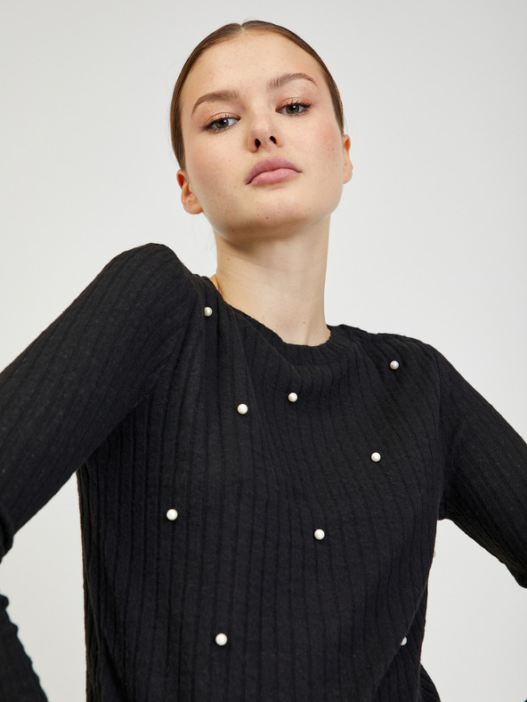 Orsay Crni ženski rebrasti pulover ORSAY