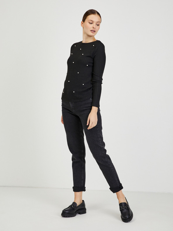 Orsay Crni ženski rebrasti pulover ORSAY