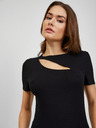 Orsay Crna ženska rebrasta majica s izrezom ORSAY