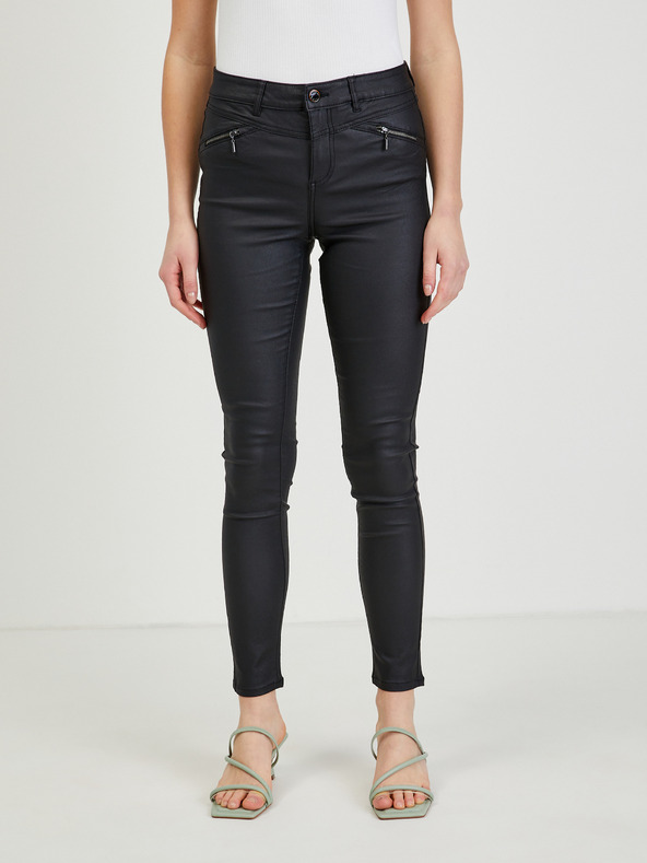 Orsay Crne ženske hlače od umjetne kože ORSAY