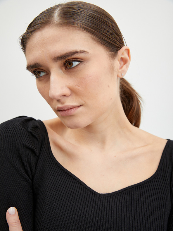 Orsay Crni ženski rebrasti pulover ORSAY