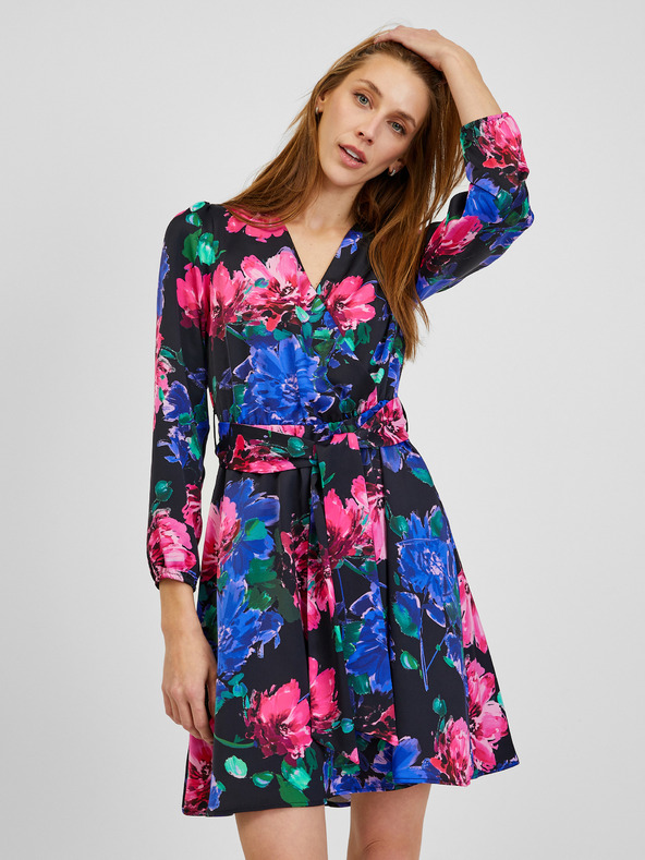 Orsay Crna ženska haljina cvjetnog uzorka ORSAY