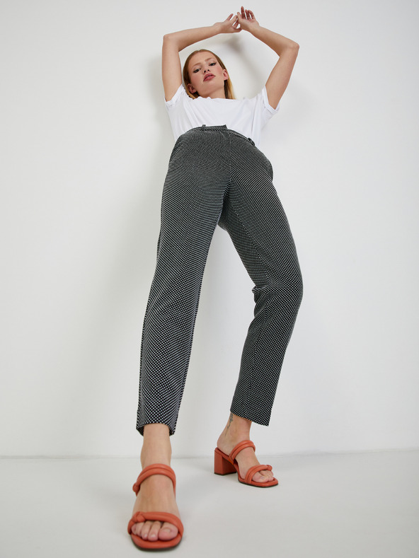 Orsay Bijelo-crne ženske hlače na točkice ORSAY