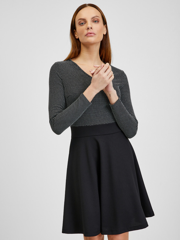 Orsay Crna ženska haljina s uzorkom ORSAY