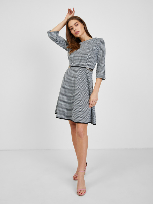 Orsay Bijelo-crna ženska haljina s uzorkom ORSAY