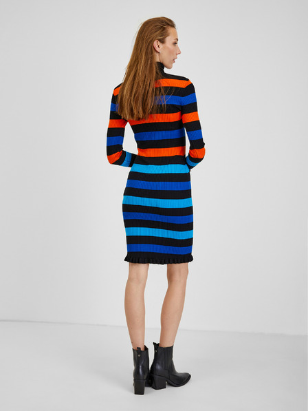 Orsay Narančasto-plava ženska prugasta haljina ORSAY