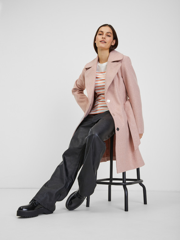 Orsay Ružičasti ženski zimski kaput s remenom ORSAY