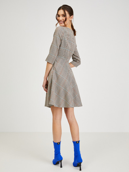 Orsay Smeđa ženska karirana haljina ORSAY