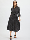 Orsay Crna ženska košulja-haljina srednje duljine na točkice ORSAY
