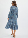 Orsay Plava ženska haljina srednje duljine s uzorkom ORSAY