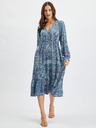 Orsay Plava ženska haljina srednje duljine s uzorkom ORSAY