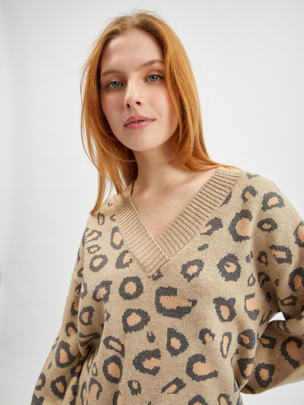 Orsay Svjetlosmeđi ženski pulover s uzorkom ORSAY